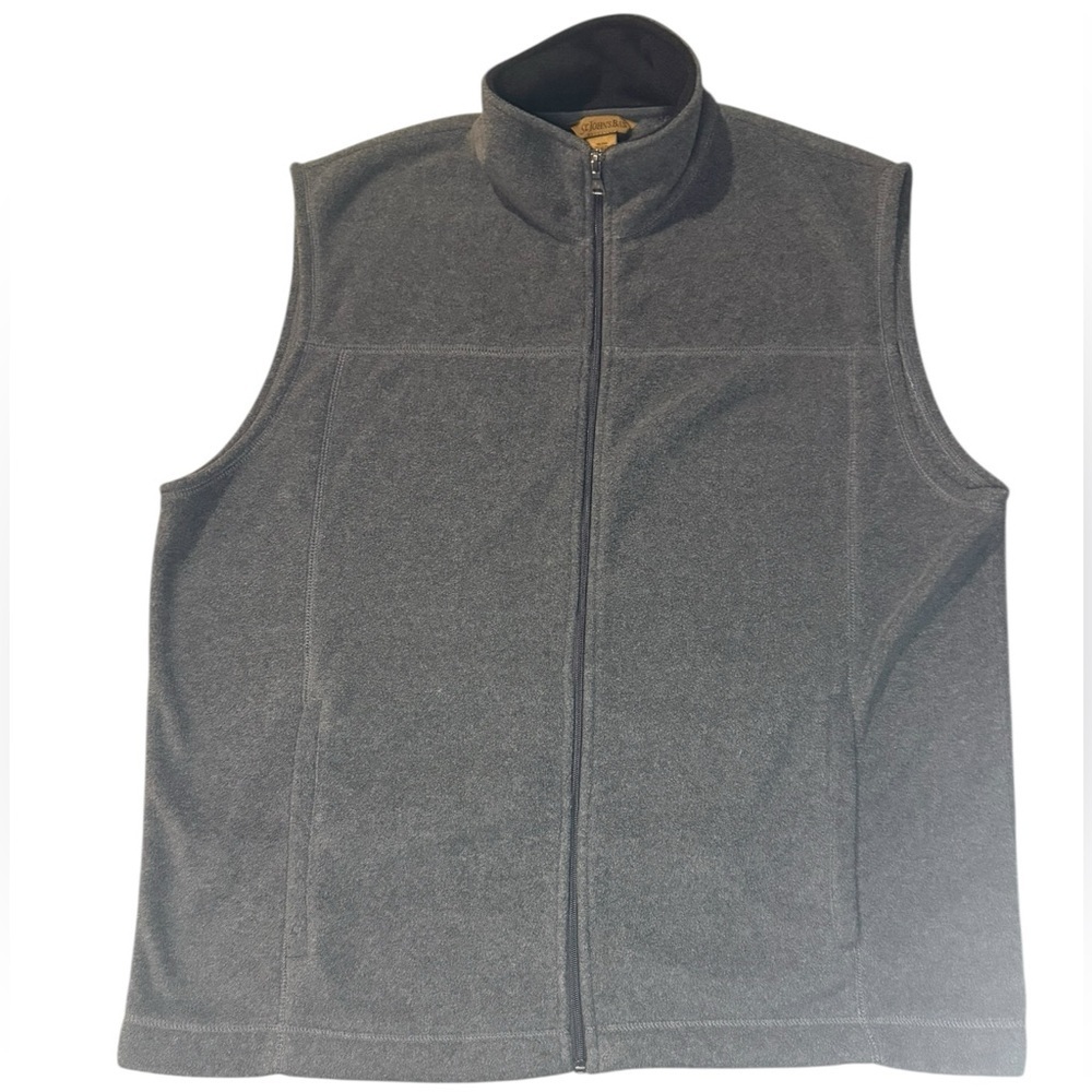 St. John’s Bay XL Gray Full Zip Fleece Vest Men’s Golf Business Casual Office